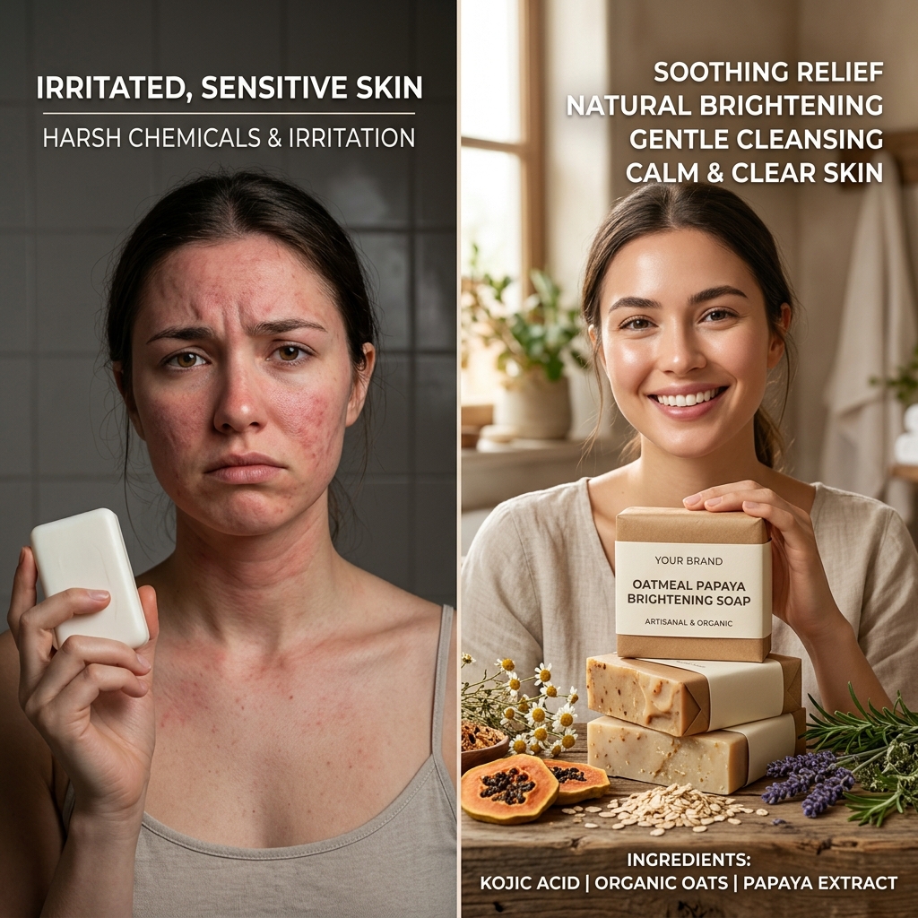 Oatmeal papaya brightening soap formulation